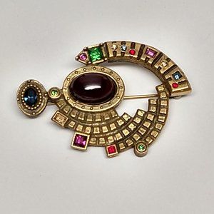 Patricia Locke Gold Tone Brooch/Pin Swarovski…